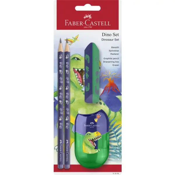 Dve grafitne olovke, rezač i gumica Dino Faber-Castell