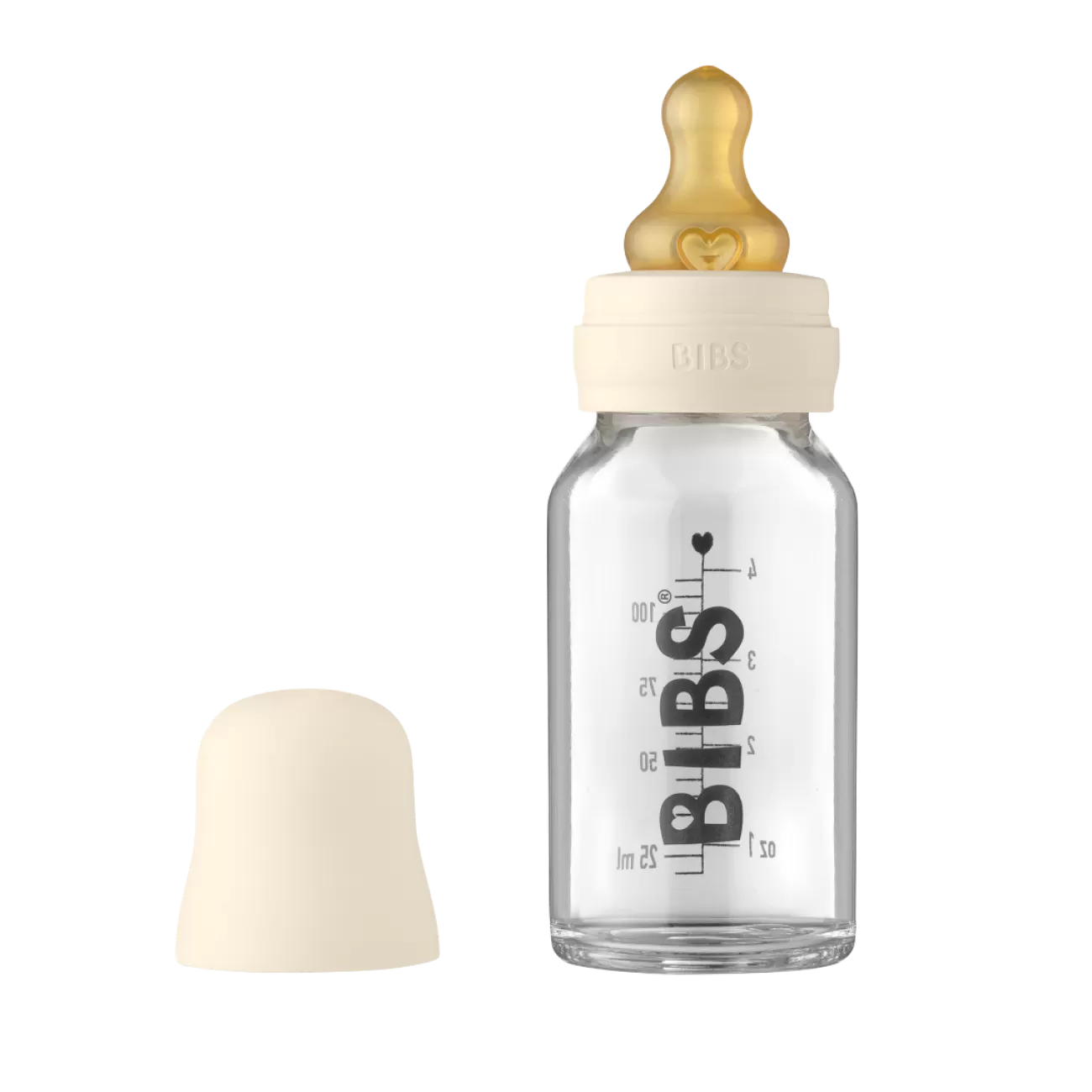 Bibs – Staklena flašica 110ml Ivory