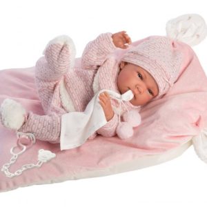 Llorens beba Nika sa roze jastukom