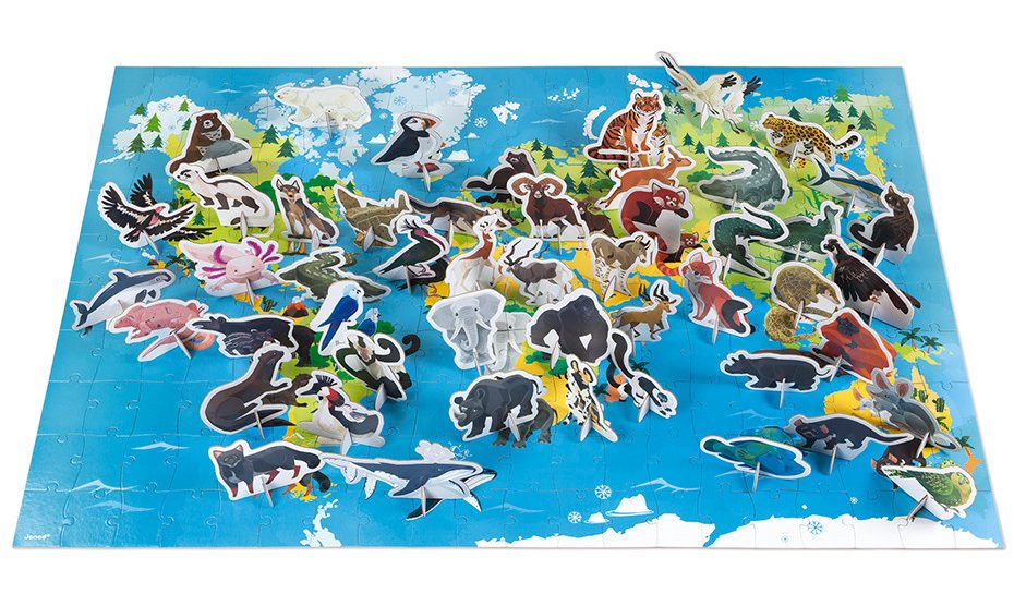3D kartonske edukativne puzzle – Ugrožene životinje