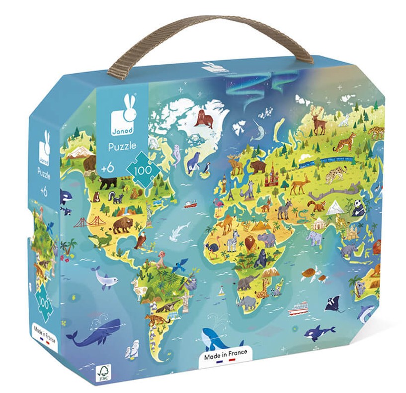 Kartonske puzzle – Mapa sveta,100 delova